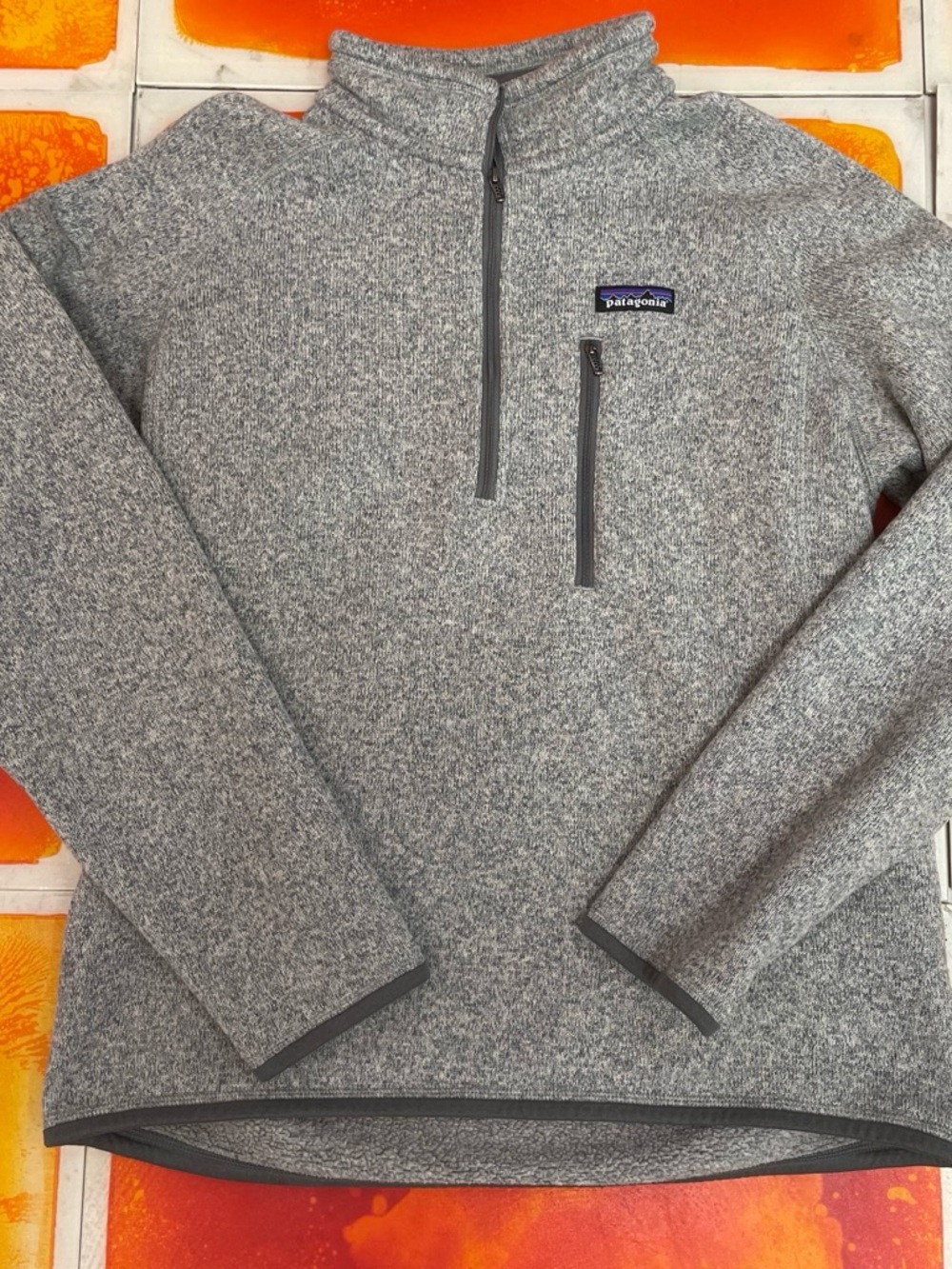 Patagonia Men’s Gray Heather Zip-Up Fleece Pullover